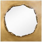 "Antique Gold Torn Edge Square Mirror", 36"x36" Mirror Featuring a 4.8" Brushed Antique Gold Iron Frame with a Unique Torn Edge Design