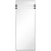 "Acrylic Accent Rectangular Wall Mirror",30"x72" Mirror Featuring Three Clear Acrylic Accent Rails, on a Black Iron Frame
