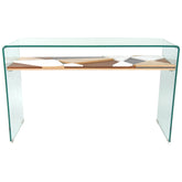 Geometric Elegance - Bent Tempered Glass with Insert Console