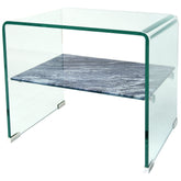 Gray Serenity - Bent Tempered Glass with Insert Lamp Table