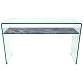 Gray Serenity - Bent Tempered Glass with Insert Console