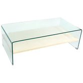 Golden Brilliance - Bent Tempered Glass with Insert Cocktail Table