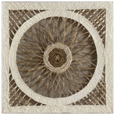 Celestial Mandala I - Hand Made Barkpaper on a Linen Backdrop Encased on a Clear Acrylic Box