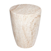 Tapered Travertine Stone Finish Italian Design MGO Side Accent Table,size 14.5"x14.5"x18.3" perfect for both indoor and outdoor settings.