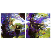 "Vibrant Essence I & II" Crystallus Epoxy Coated Wrapped Glossy Abstract Canvas Wall Art with Heavy Acrylic Crystal Shards Embellishments, Gold Foil Accents