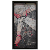 In Her Shoes - Hand-Made Dimensional Art Collage, Under Glass, Encased on a Black Shadowbox Frame