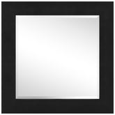 Black on Black Metallic Shagreen Leather Framed Beveled Mirror