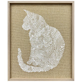 Feline Grace - Raised Puff Print on Framed Burlap