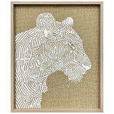 Threaded Safari - Raised Puff Print on Framed Burlap
