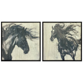 The Wild Mane and Untamed Spirit - Traditional and Contemporary Art Images Printed on a Frame of Tightly Bound Threads.