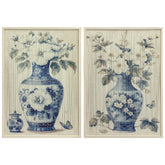 Indigo Blooms and Blooming Harmony - Traditional and Contemporary Art Images Printed on a Frame of Tightly Bound Threads.