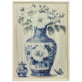 Indigo Blooms - Traditional and Contemporary Art Images Printed on a Frame of Tightly Bound Threads.