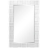 Subway Tile Chromatic Rectangular Beveled Framed Wall Mirror