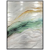 Serene Currents - Hand Painted Textured Aluminum Wall Art.
