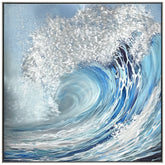 Ocean's Embrace - Hand Painted Textured Aluminum Wall Art.