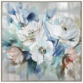 Blossoms in Mist - Hand Painted Textured Aluminum Wall Art.