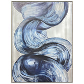 Azure Currents - Hand Painted Textured Aluminum Wall Art.