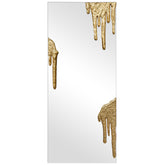 Antique Gold Foiled Icecles on a Frameless Rectangular Wall Mirror,48"x20"
