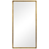Brushed Gold Metal Framed Rectangular Wall Mirror, 80"x40"