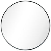 Ultra Brushed Black Stainless Steel Round Wall Mirror