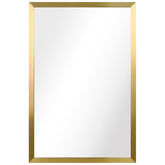 Contempo Brushed Stainless Steel Gold Rectangular Wall Mirror