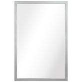 Contempo Polished SIlver Stainless Steel Rectangular Wall Mirror
