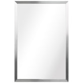 Contempo Brushed Silver Stainless Steel Rectangular Wall Mirror