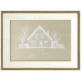 Sheltered Cottage - Framed Raised Puff Print Under Glass