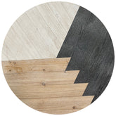 Ethernal Axis - Handcrafted Round Wood Wall Art with Intricate Geometric Patterns and Natural Textures