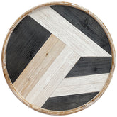 Nordic Echo - Handcrafted Round Wood Wall Art with Intricate Geometric Patterns and Natural Textures