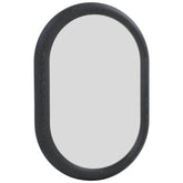 Modern and Curvilinear Black Wood Veneer Mirror