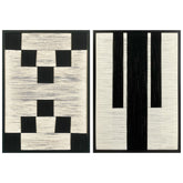Abstract Harmony and Harmony in Contrast - Contemporary Artistry Meticulously Crafted with Woven Threads