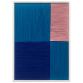 Blush and Azure I - Contemporary Artistry Meticulously Crafted with Woven Threads