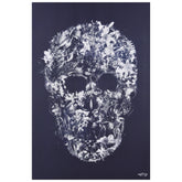 "Ethereal Skull", Skull-themed Artwork Rendered on Silver Shagreen Gallery Wrapped Wall Art, sized 60"x40"