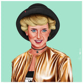 "Hip Princes Diana" Frameless Free Floating Reverse Printed Tempered Art Glass Wall Art