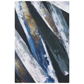 "Silver Cascade", Abstract Artwork Rendered on Silver Shagreen Gallery Wrapped Wall Art, sized 60"x40"
