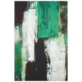 "Emerald Abstraction", Green Abstract Rendered on Silver Shagreen Gallery Wrapped Wall Art, sized 60"x40"
