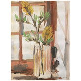 Timeless Serenity II" Vase by the Window on Gold Metallic Shagreen Gallery Wrapped Wall Art, sized 48"x36"