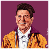 "Hip Ronald Reagan" Frameless Free Floating Reverse Printed Tempered Art Glass Wall Art