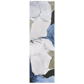 "Floral Serenity II", Flower Abstract Artwork on Silver Shagreen Gallery Wrapped Wall Art, sized 72"x22"