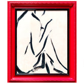 "Abstract Silhouette" Chromatic Hand Painted Embellished Giclee Canvas Wall Art with Baroque Frame