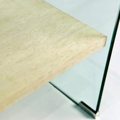 Golden Brilliance - Bent Tempered Glass with Insert Lamp Table