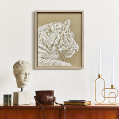 Wild Silhouettes - Raised Puff Print on Framed Burlap