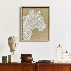 Threaded Safari - Raised Puff Print on Framed Burlap