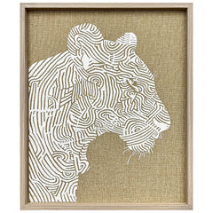 Threaded Safari - Raised Puff Print on Framed Burlap