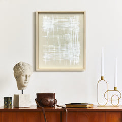 Woven Grid - Raised Puff Print on Framed Linen