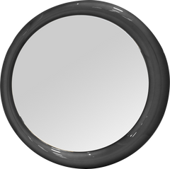 Modern and Curvilinear High Gloss Black Lacquer Mirror
