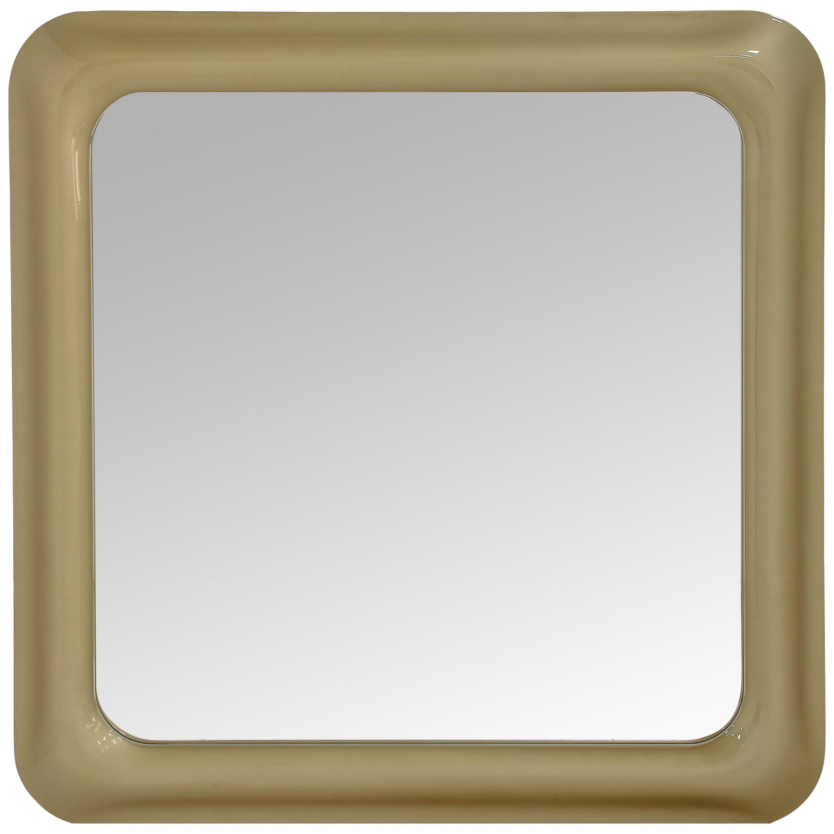 Modern and Curvilinear High Gloss Gold Lacquer Mirror