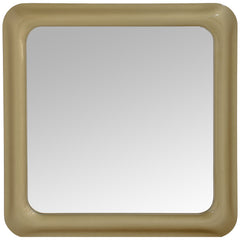 Modern and Curvilinear High Gloss Gold Lacquer Mirror