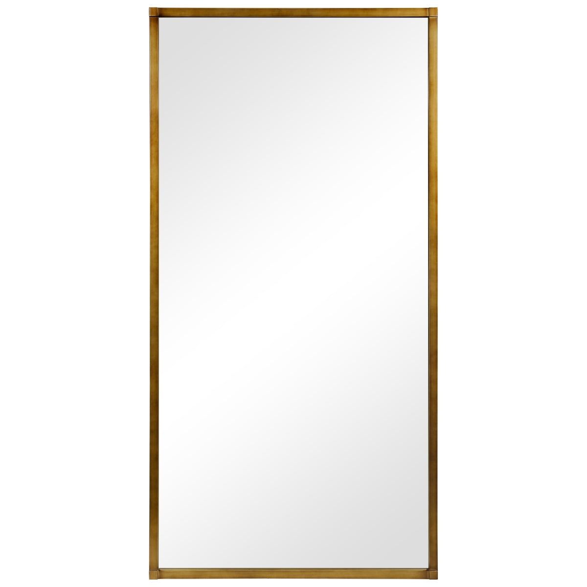 Brushed Gold Metal Framed Rectangular Wall Mirror, 80"x40"